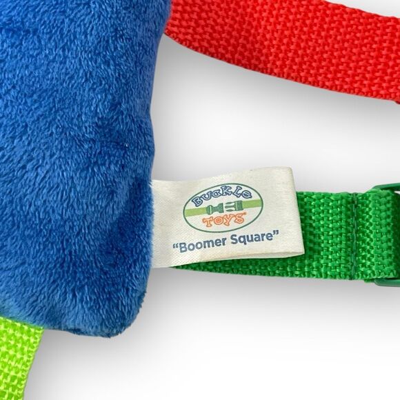 Buckle Toys Boomer Square Plush Blue Smile Embroidered Toddler Baby Learning - Picture 5 of 7